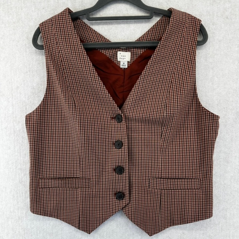 a new day Brown & Black Houndstooth Vest